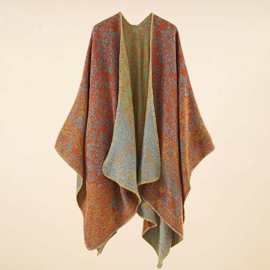 Épaulière ouverte en mélange coton et cachemire pour femme - Look bohème raffiné 0