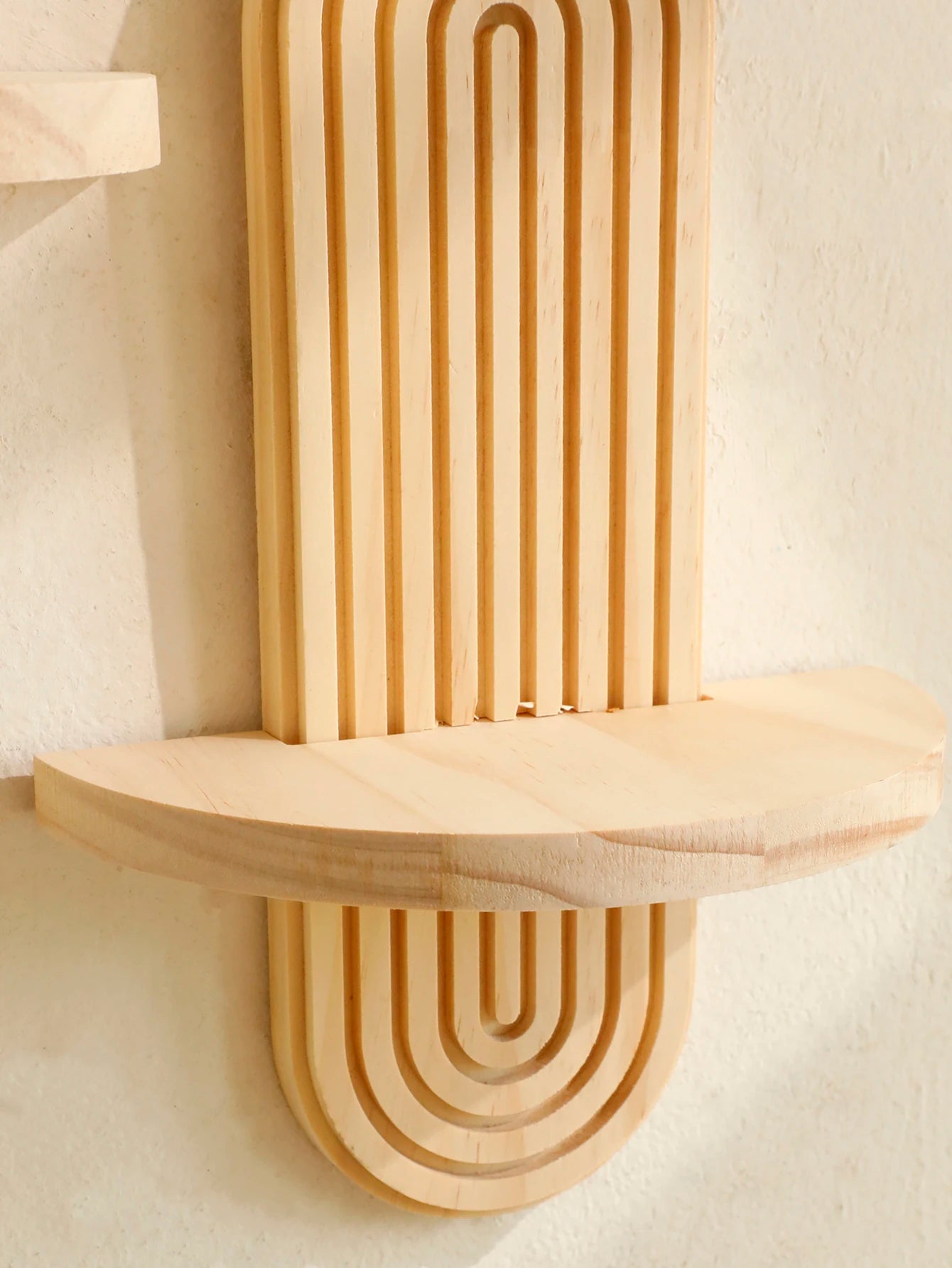 Natural Wood Wall Shelves Boho Style – Geometric Shelves for Modern Decor and Practical Storage
