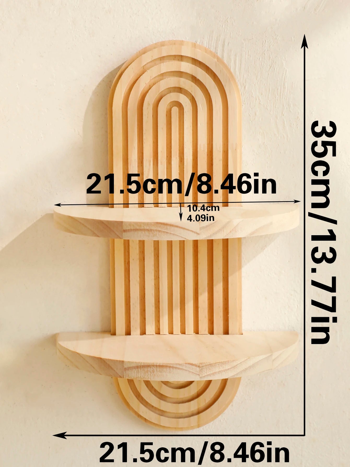 Natural Wood Wall Shelves Boho Style – Geometric Shelves for Modern Decor and Practical Storage