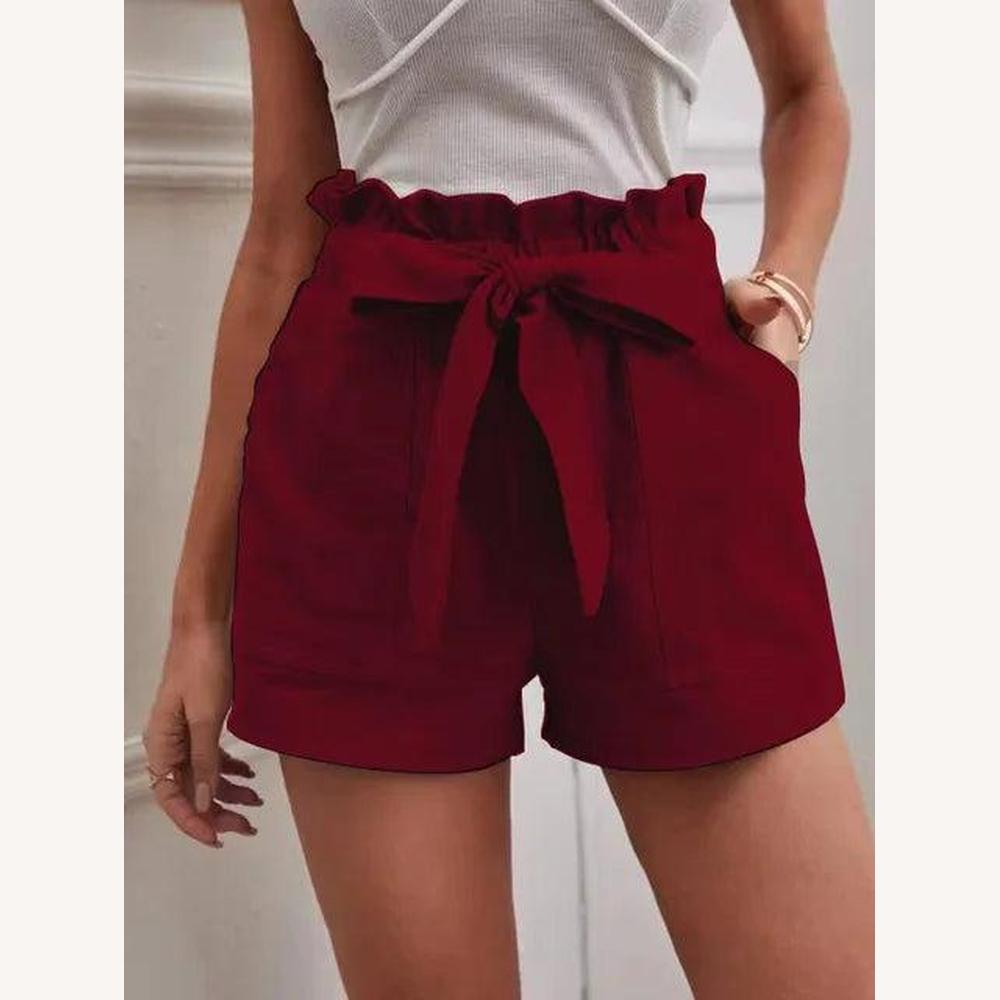 Variant image for Short en Jean Femme Taille Haute avec Ceinture Nouée – Élégance Estivale et Confort Optimal-37