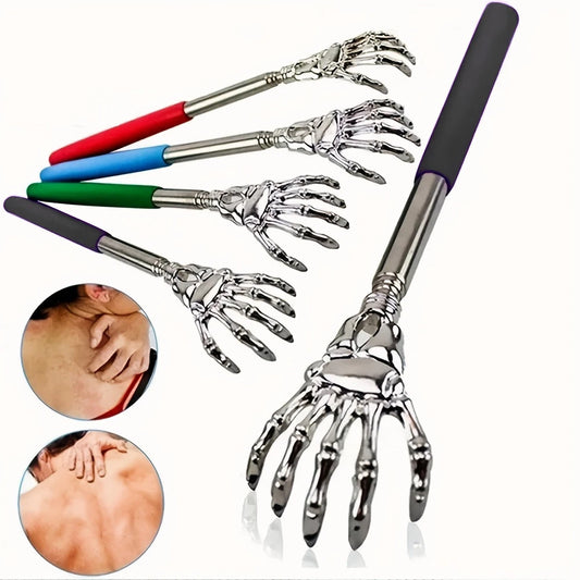 Extendable Stainless Steel Back Scratcher – Telescoping Massager for Humans and Pets