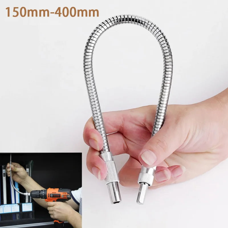 Flexible Extension for Household Tools - Adjustable Length from 15 to 40 cm with 1/4 Bit Holder