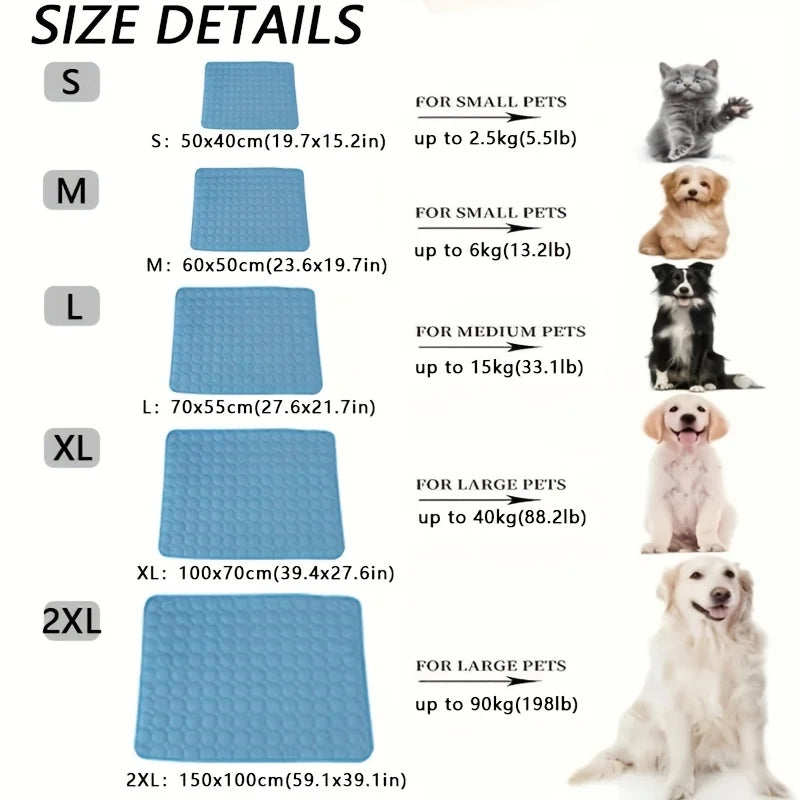 Extra Large Dog Cooling Mat – Durable Summer Pet Bed for Small and Large Dogs, Lightweight and Easy to Clean