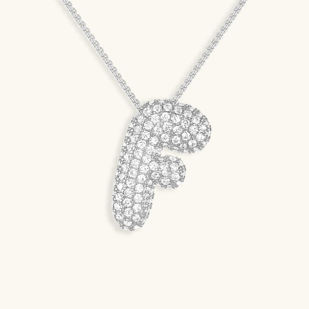Variant image for Collier Femme Or 18 Carats avec Pendentif Initial et Diamant Simulant 18 pouces-32