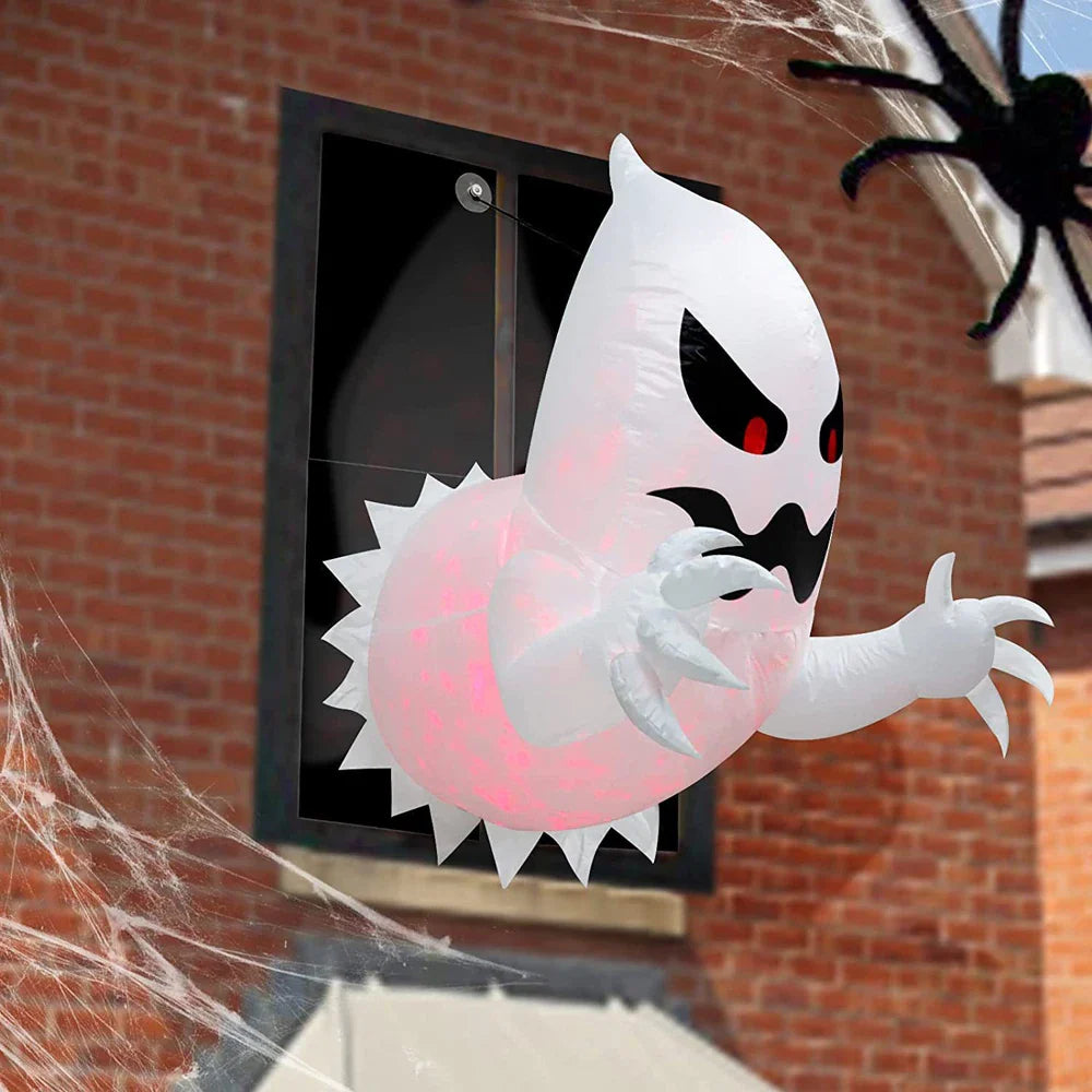 Fantôme Gonflable Halloween de 1,4 m avec Lumières LED – Décoration Extérieure Effrayante