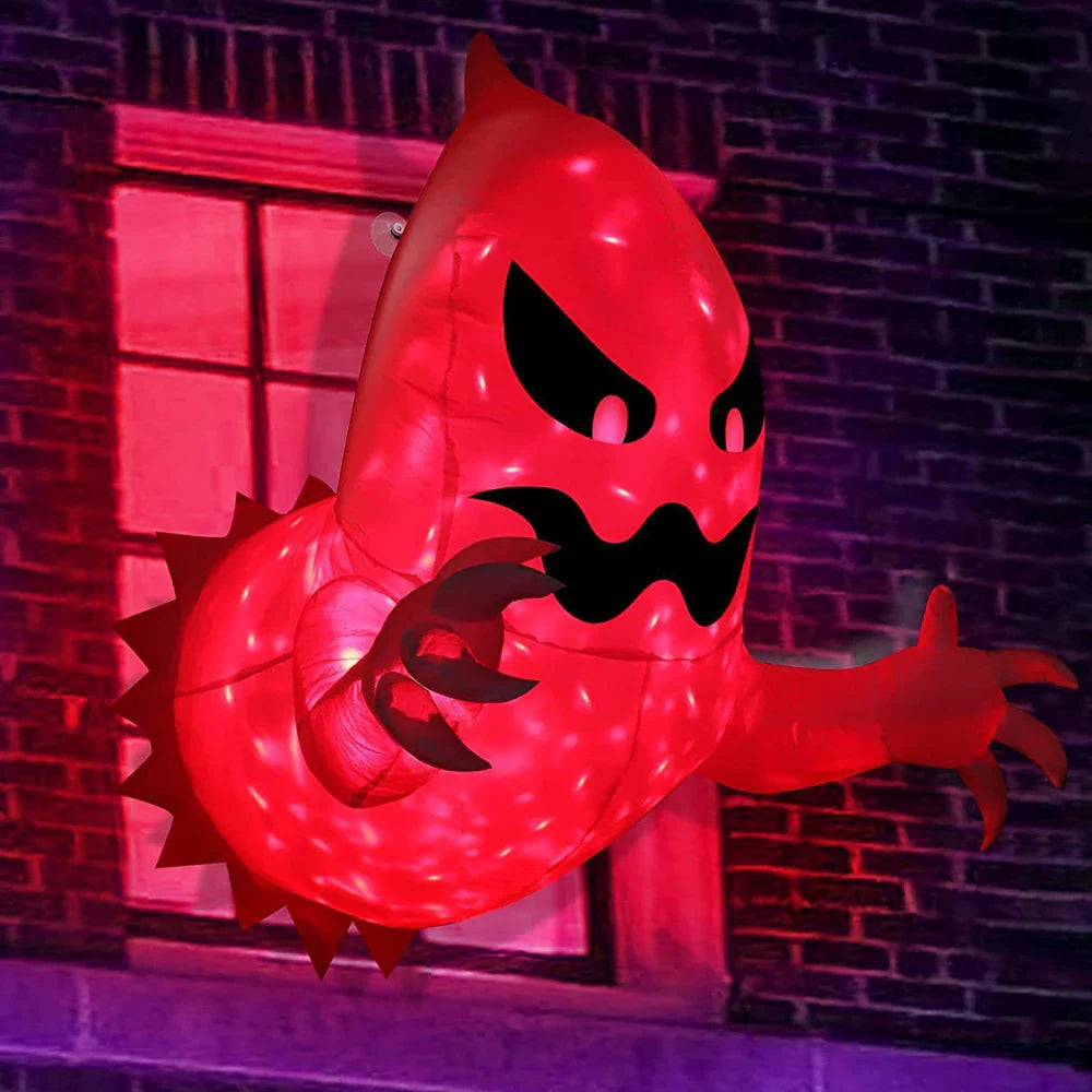 Fantôme Gonflable Halloween de 1,4 m avec Lumières LED – Décoration Extérieure Effrayante