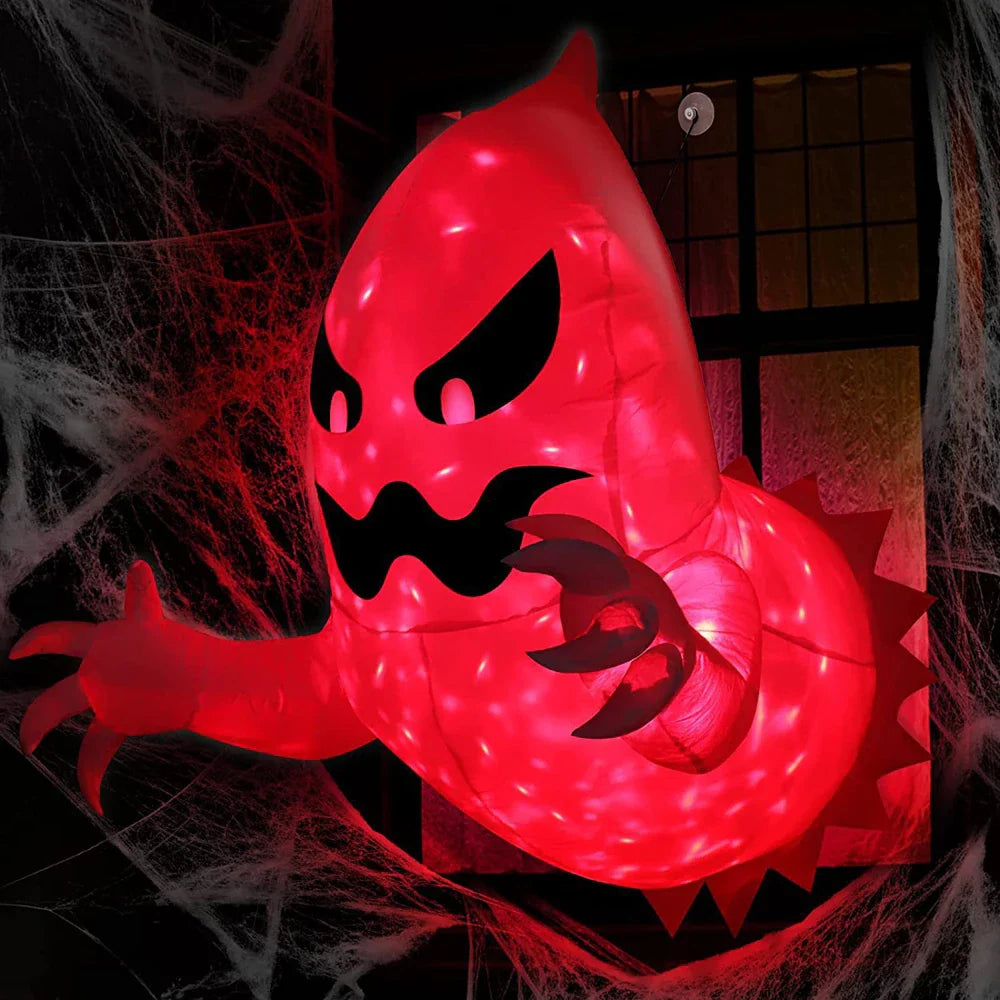 Fantôme Gonflable Halloween de 1,4 m avec Lumières LED – Décoration Extérieure Effrayante