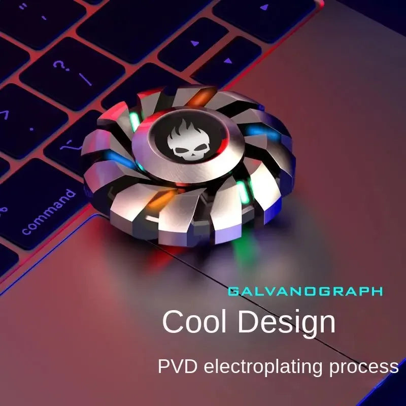 Metallic Light-Up Fidget Spinner with Rainbow LED – Portable Toy to Relieve Stress and Improve Concentration