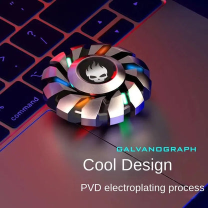 Metallic Light-Up Fidget Spinner with Rainbow LED – Portable Toy to Relieve Stress and Improve Concentration