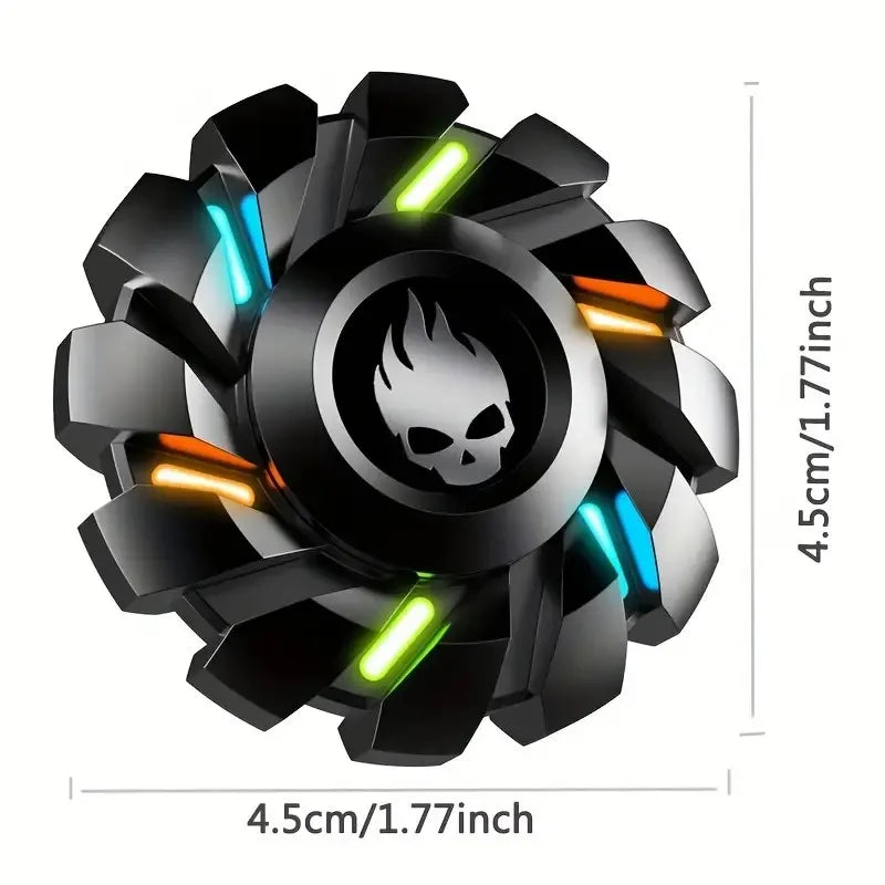 Metallic Light-Up Fidget Spinner with Rainbow LED – Portable Toy to Relieve Stress and Improve Concentration