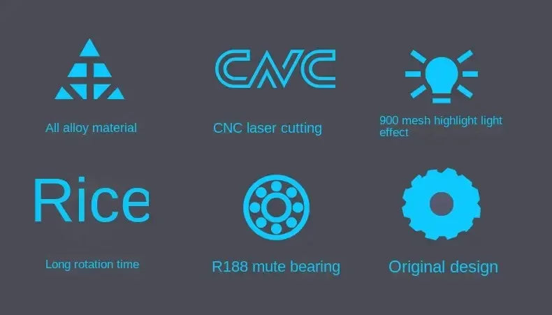 Metallic Light-Up Fidget Spinner with Rainbow LED – Portable Toy to Relieve Stress and Improve Concentration