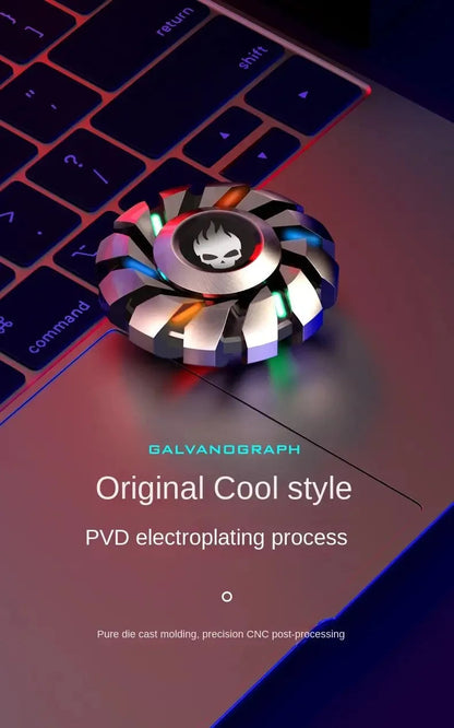 Metallic Light-Up Fidget Spinner with Rainbow LED – Portable Toy to Relieve Stress and Improve Concentration