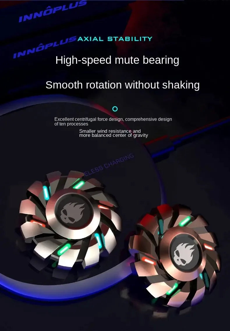 Metallic Light-Up Fidget Spinner with Rainbow LED – Portable Toy to Relieve Stress and Improve Concentration