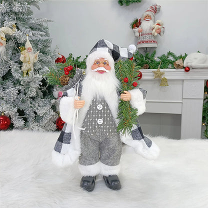 30 cm Standing Santa Claus Figurine – Christmas Decoration for Table and Fireplace