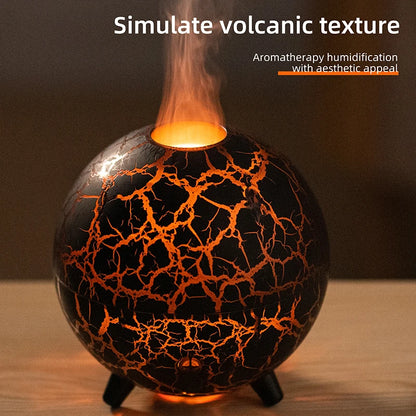 Flame Volcano Essential Oil Diffuser with RGB Night Light – 200ML Aromatherapy Humidifier for Office and Bedroom