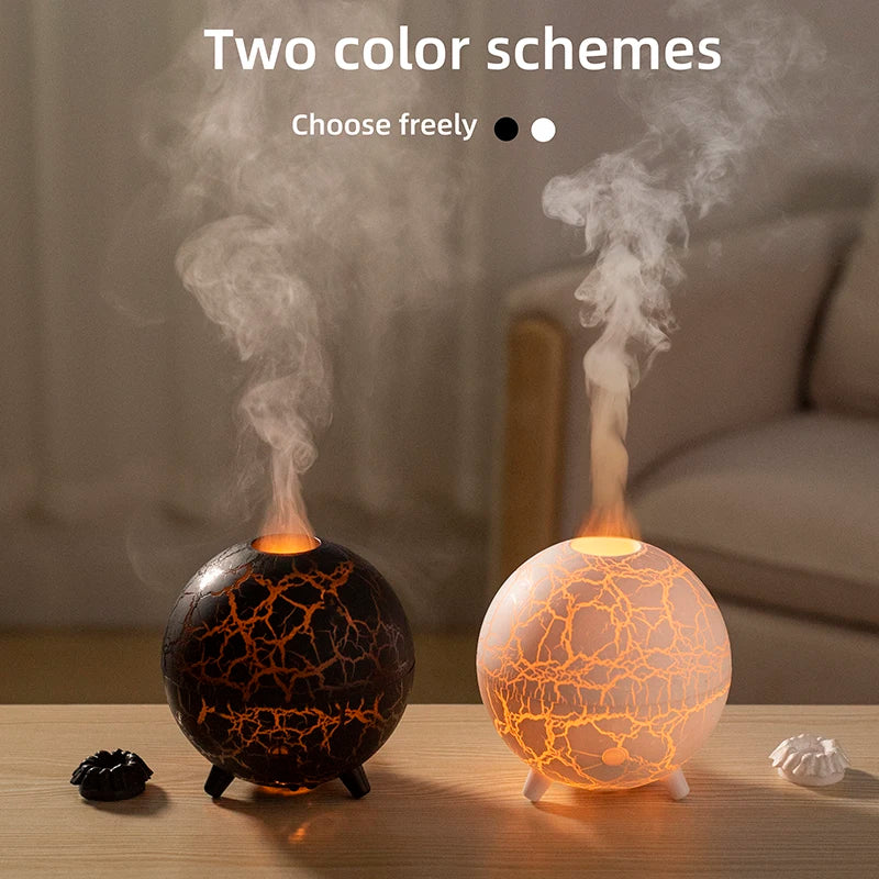 Flame Volcano Essential Oil Diffuser with RGB Night Light – 200ML Aromatherapy Humidifier for Office and Bedroom