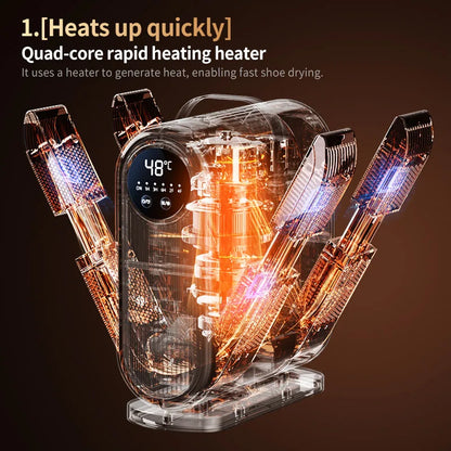 Foldable Electric Shoe Dryer with Timer Control – Intelligent Household Shoe Warmer and Portable Heater