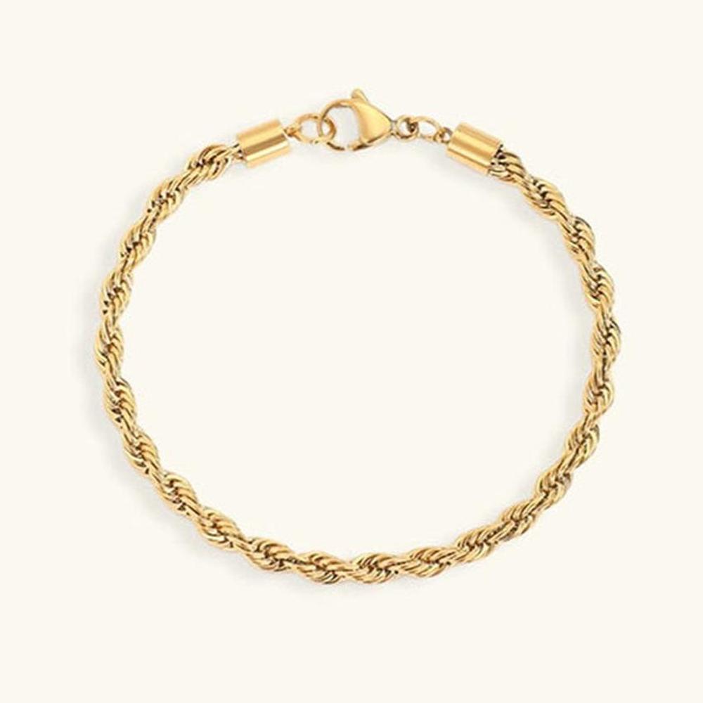 Women's Bracelet 18K Gold One Size Stainless Steel Elegant