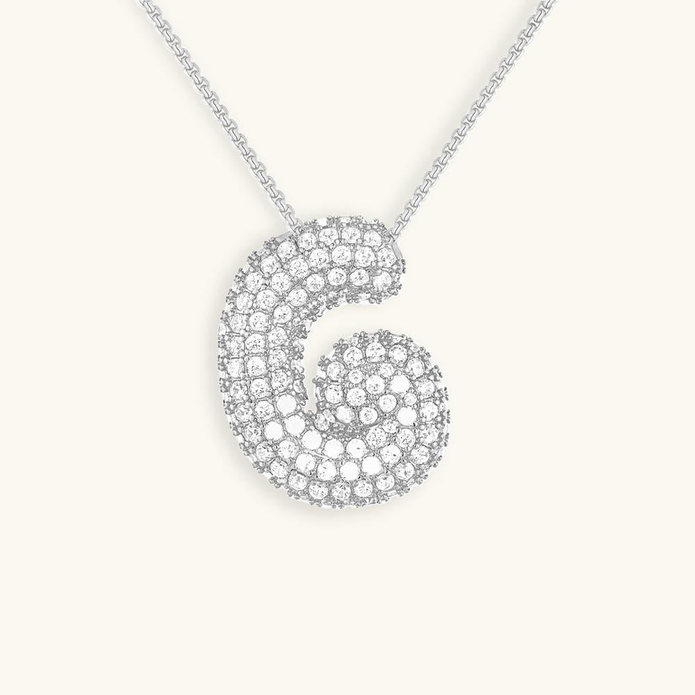 Variant image for Collier Femme Or 18 Carats avec Pendentif Initial et Diamant Simulant 18 pouces-33