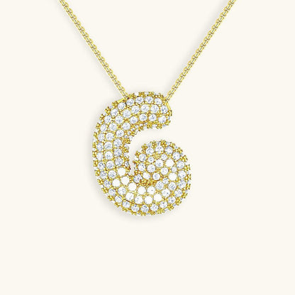Variant image for Collier Femme Or 18 Carats avec Pendentif Initial et Diamant Simulant 18 pouces-7