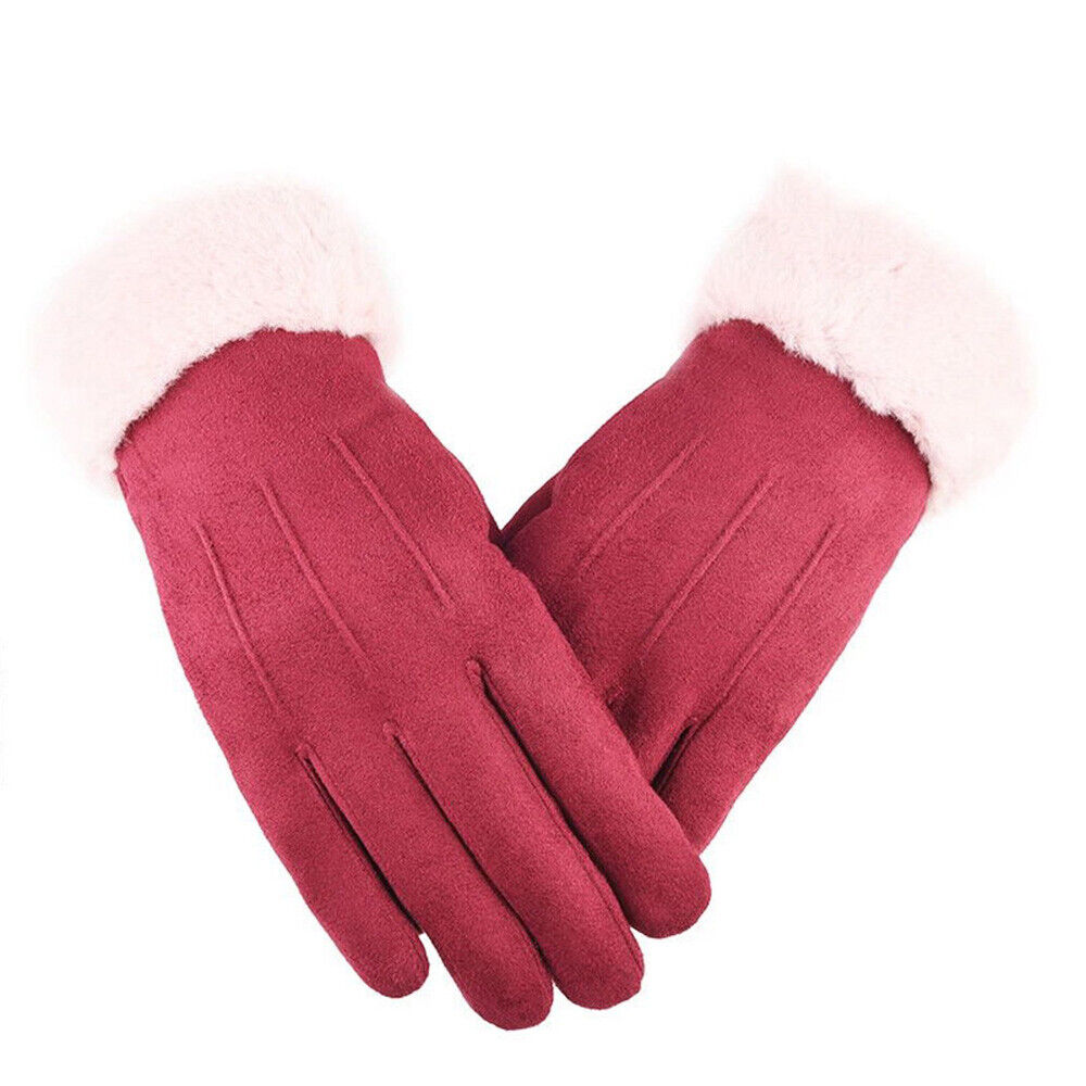 Gants Femme Coupe-Vent en Faux Suède avec Écran Tactile et Doublure en Fausse Fourrure – Confort Élégant pour Hiver 3