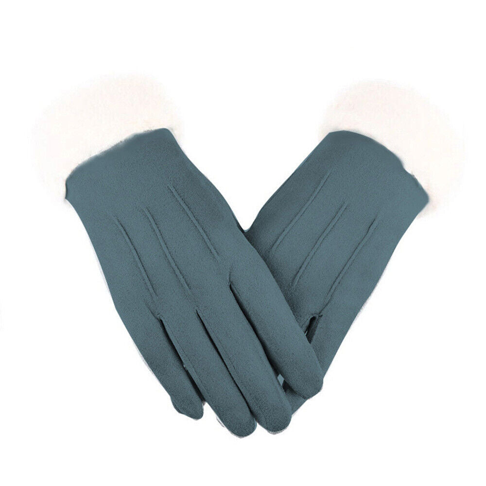 Gants Femme Coupe-Vent en Faux Suède avec Écran Tactile et Doublure en Fausse Fourrure – Confort Élégant pour Hiver 4