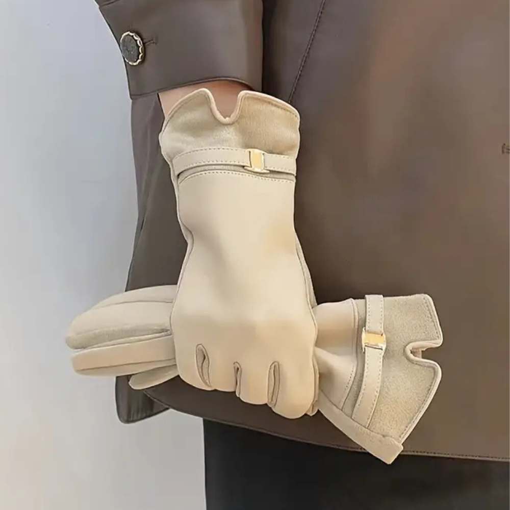 Gants Femme Imperméables en Simili Cuir avec Doublure Chaude - Design Élégant et Ajustement Confortable 4