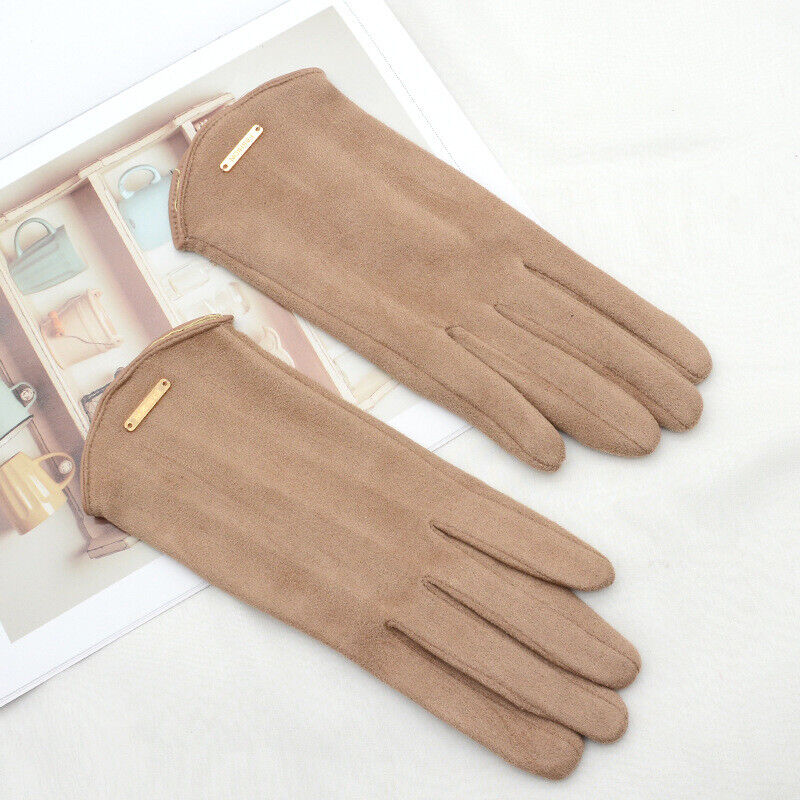 Gants Femme en Daim Doux avec Doublure Chaude - Ajustement Élégant pour Hiver 0