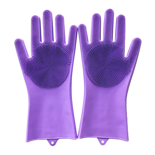 Gants de vaisselle en silicone écologiques avec tampon intégré – Outils de nettoyage pratiques