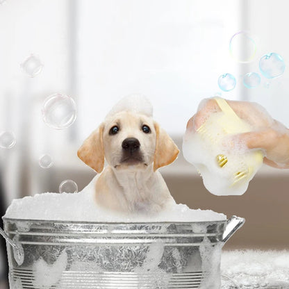 Silicone grooming gloves for dogs with shampoo dispensing - Soft and practical