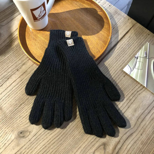Gants en Coton Mélangé pour Femmes - Design Côtelé et Compatible Écran Tactile 0