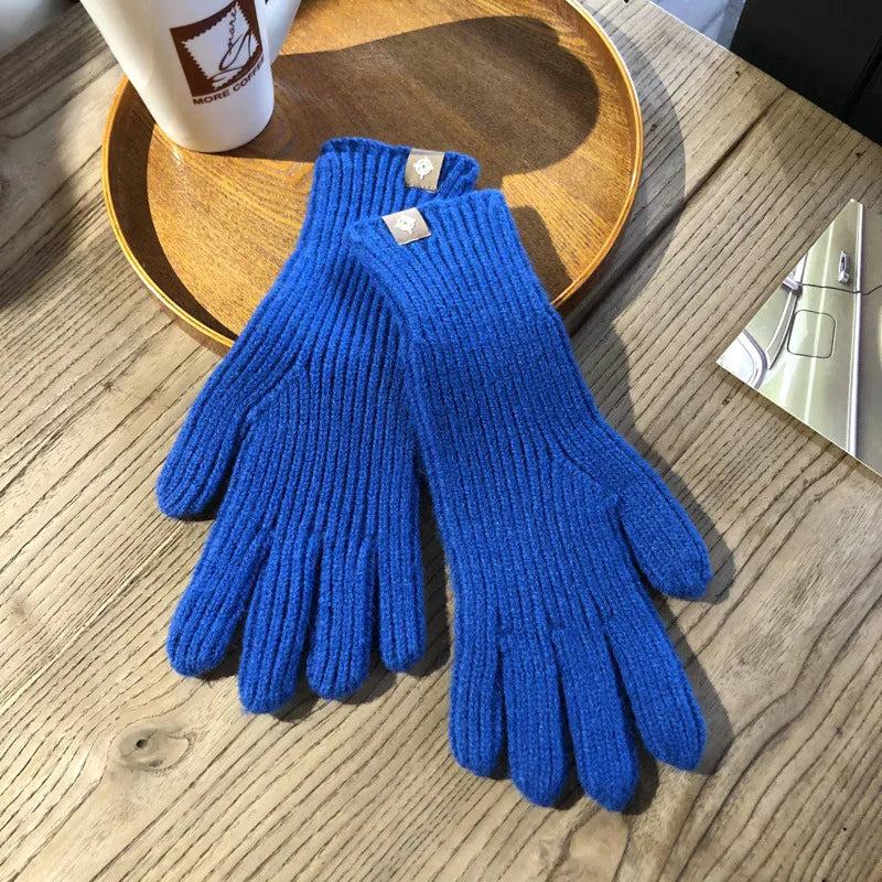 Gants en Coton Mélangé pour Femmes - Design Côtelé et Compatible Écran Tactile 1