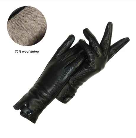 Gants en Cuir Femme avec Doublure en Fourrure de Lapin – Élégance et Confort pour Hiver 1