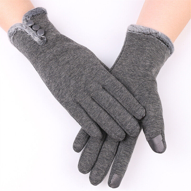 Gants isolants pour femmes avec poignet en fausse fourrure et écran tactile 2