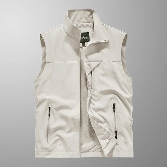 Waterproof Vest for Men in Polyester – Sleeveless and Wind Resistant