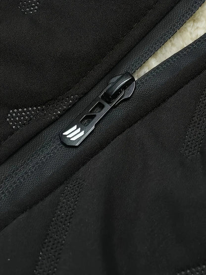 Men's Sleeveless Vest in Polyester with Fleece Lining - Stand-up Collar, Zipped Pockets, Ideal for Autumn and Winter