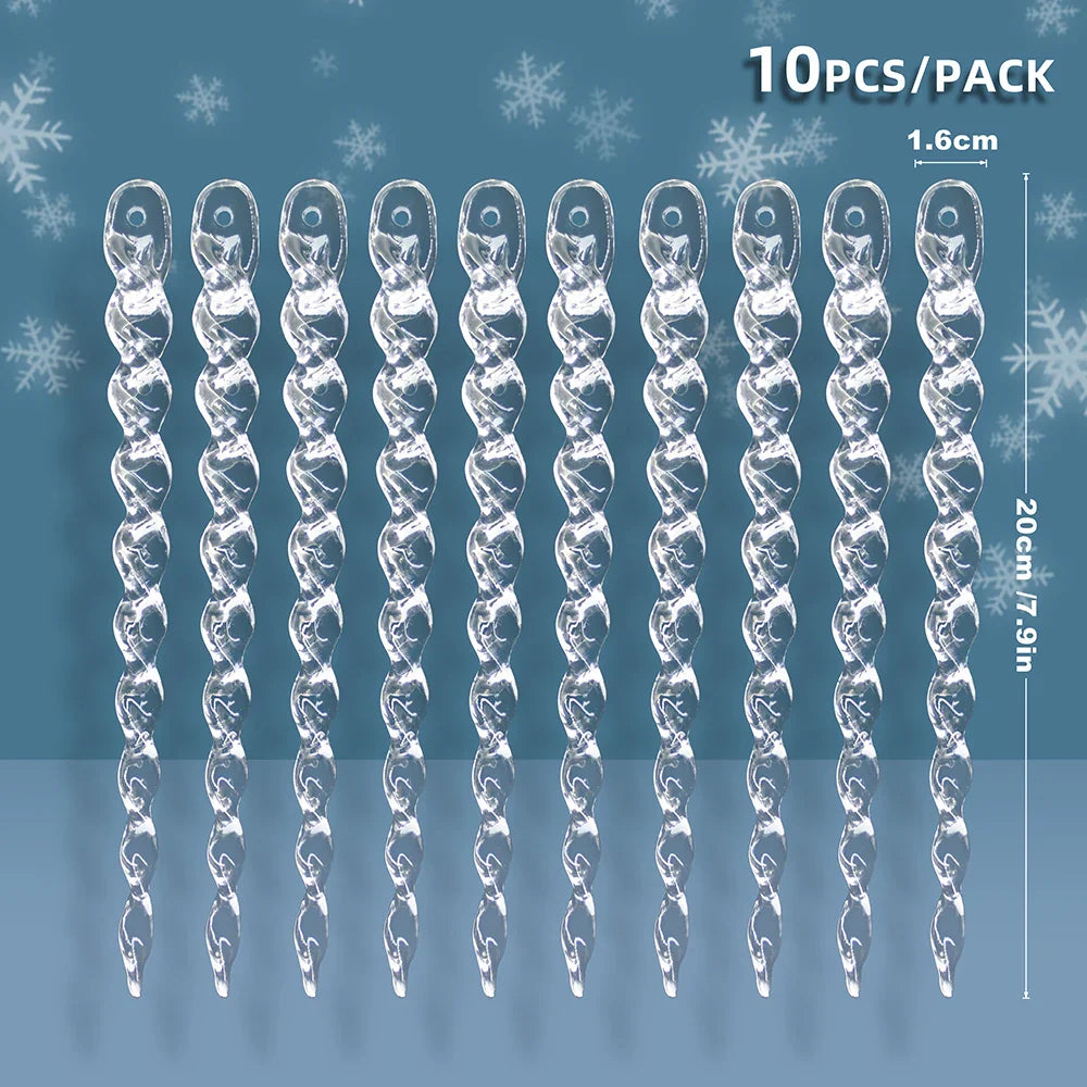 Artificial Christmas Ice Cubes in Transparent Plastic - Hanging Decoration, 10/12 Pieces, Dimensions 10/13/15/20 cm