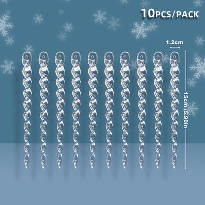 Artificial Christmas Ice Cubes in Transparent Plastic - Hanging Decoration, 10/12 Pieces, Dimensions 10/13/15/20 cm