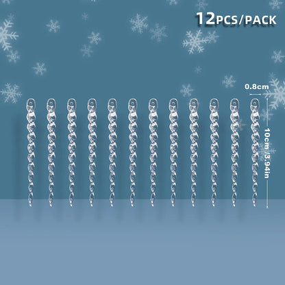 Artificial Christmas Ice Cubes in Transparent Plastic - Hanging Decoration, 10/12 Pieces, Dimensions 10/13/15/20 cm