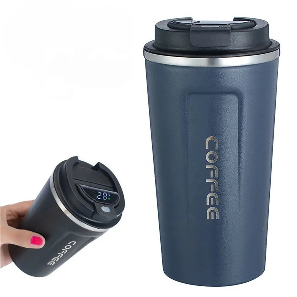 Gobelet Isotherme en Acier Inoxydable avec Affichage de Température – Mug de Voyage Étanche 380ml 510ml