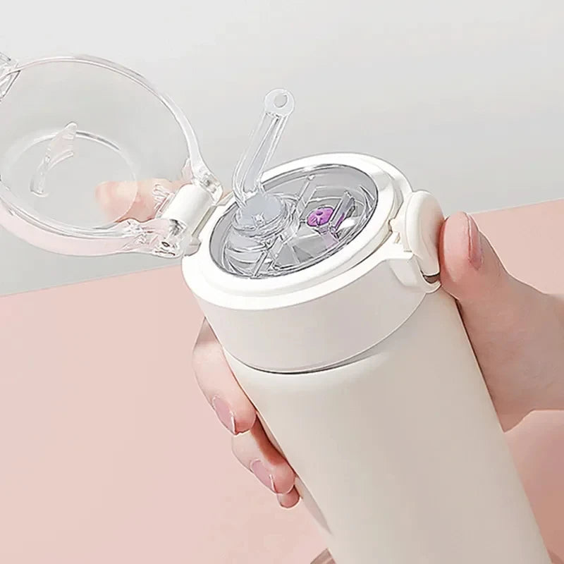 Stainless Steel Insulated Bottle 380ml with Straw for Girls