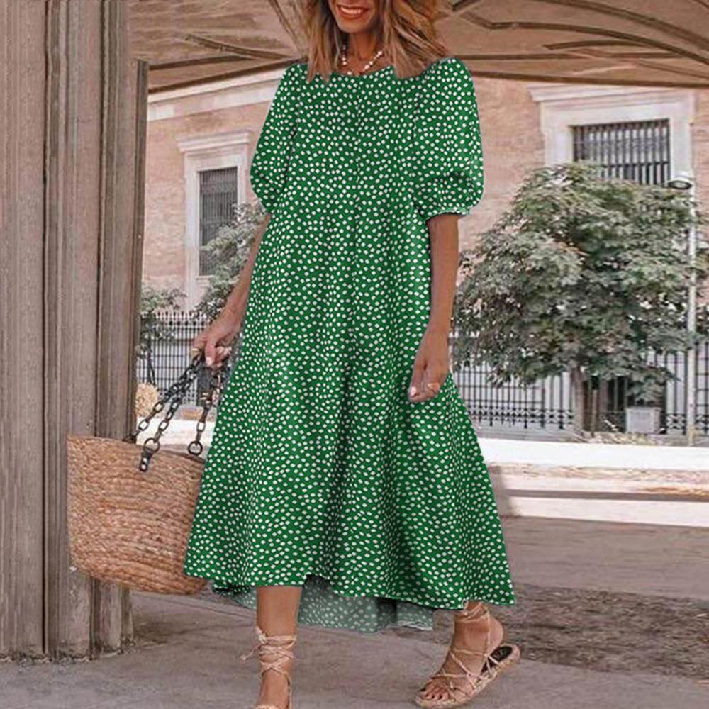 Robe Midi Femme Chic à Manches Courtes – Élégante et Polyvalente pour Toutes Occasions