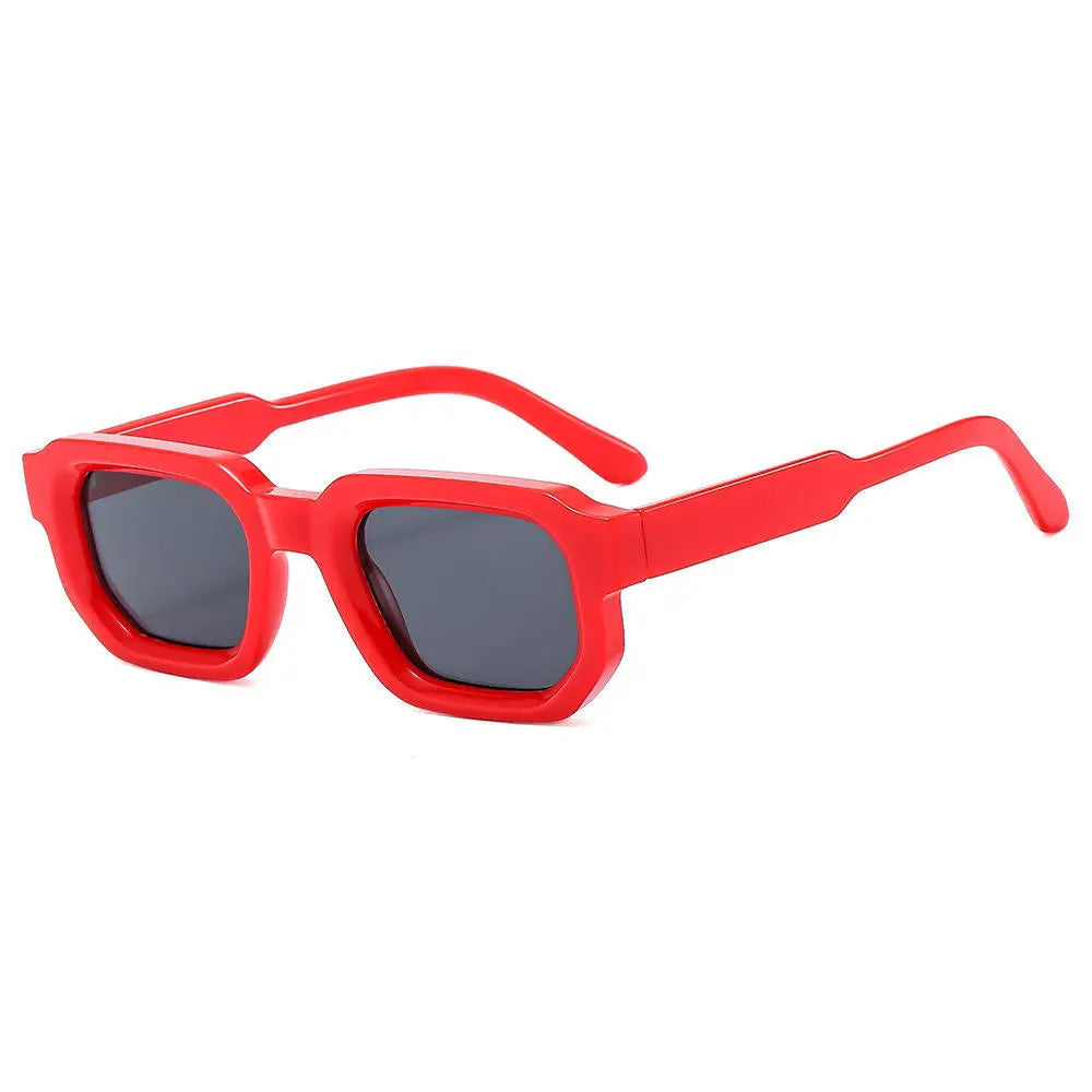 Lunettes de Soleil Carrées Rouges UV400 pour Homme et Femme – Accessoire Tendance et Protecteur