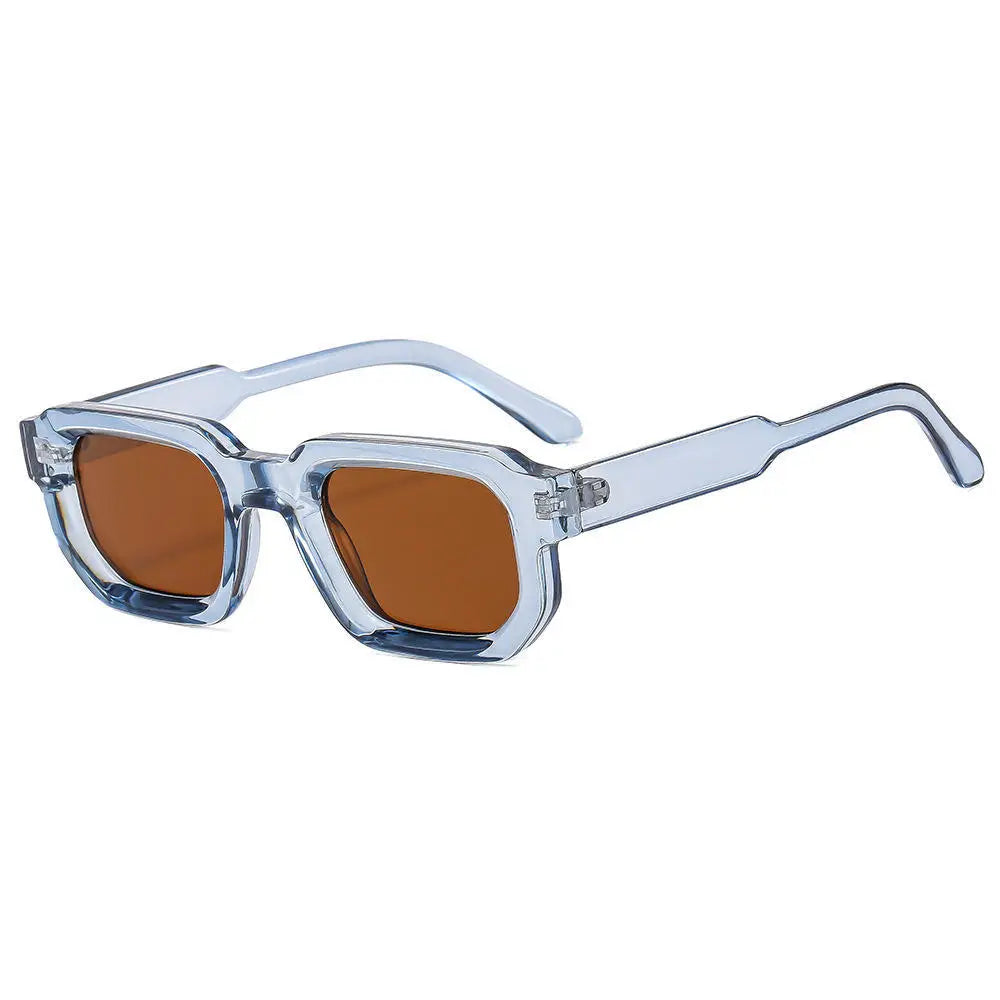 Lunettes de Soleil Carrées Marron Femme – Protection UV400, Monture Légère en Résine, Style Tendance et Élégant