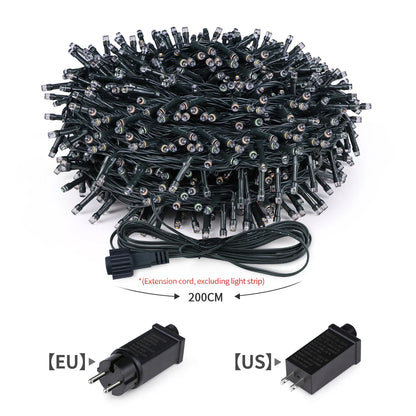 Waterproof LED String Lights for Outdoor Decoration – 50M to 100M, 8 Lighting Modes