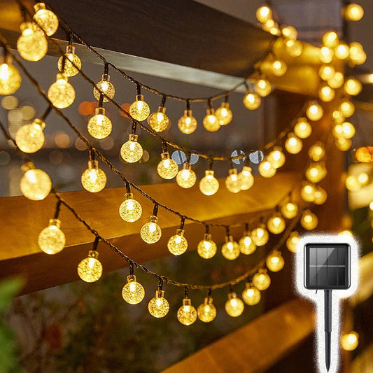 Waterproof Solar String Lights with Bubble Balls for Outdoor Decoration