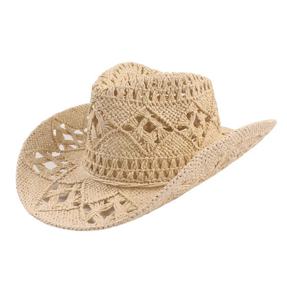 Women's Lightweight Straw Hat - Elegant Boater for Summer, Sun Protection and Optimal Comfort
