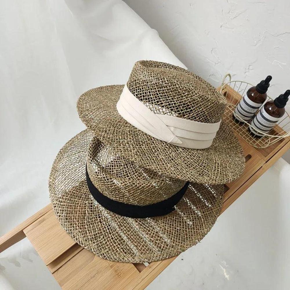 Chapeau de Paille Léger Mixte avec Protection Solaire – Chapeau Canotier Élégant pour Homme et Femme