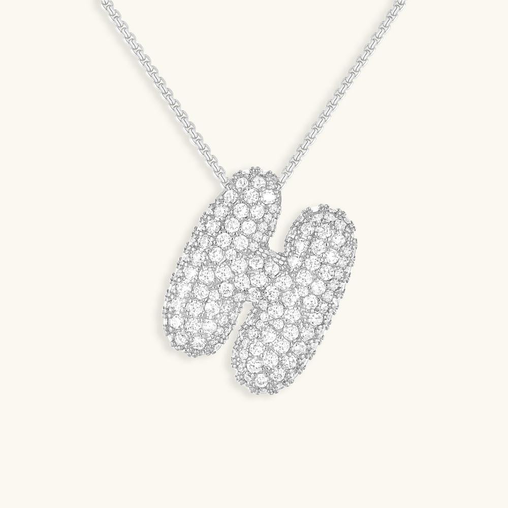 Variant image for Collier Femme Or 18 Carats avec Pendentif Initial et Diamant Simulant 18 pouces-34