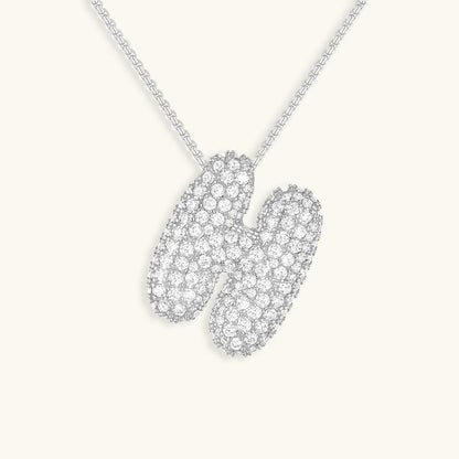 Variant image for Collier Femme Or 18 Carats avec Pendentif Initial et Diamant Simulant 18 pouces-34